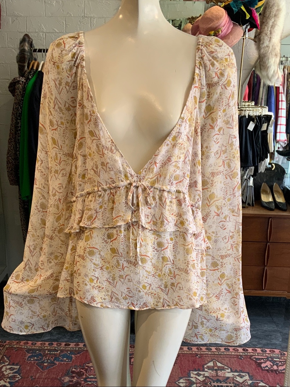 Free people floral Boho blouse